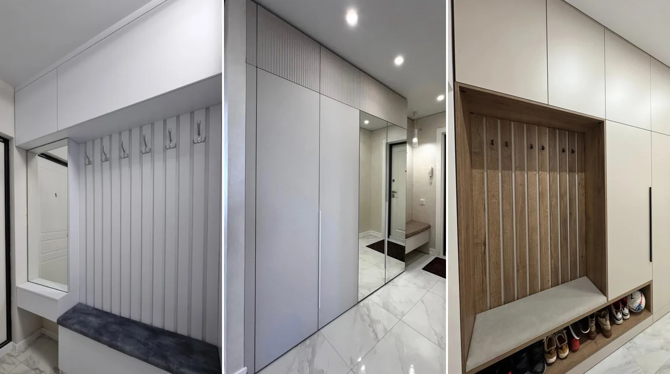 Small hallway storage that still leaves room to walk through