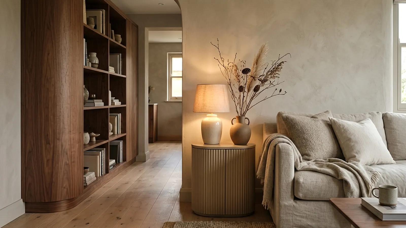 Rounded living room furniture: what to curve and how to plan it