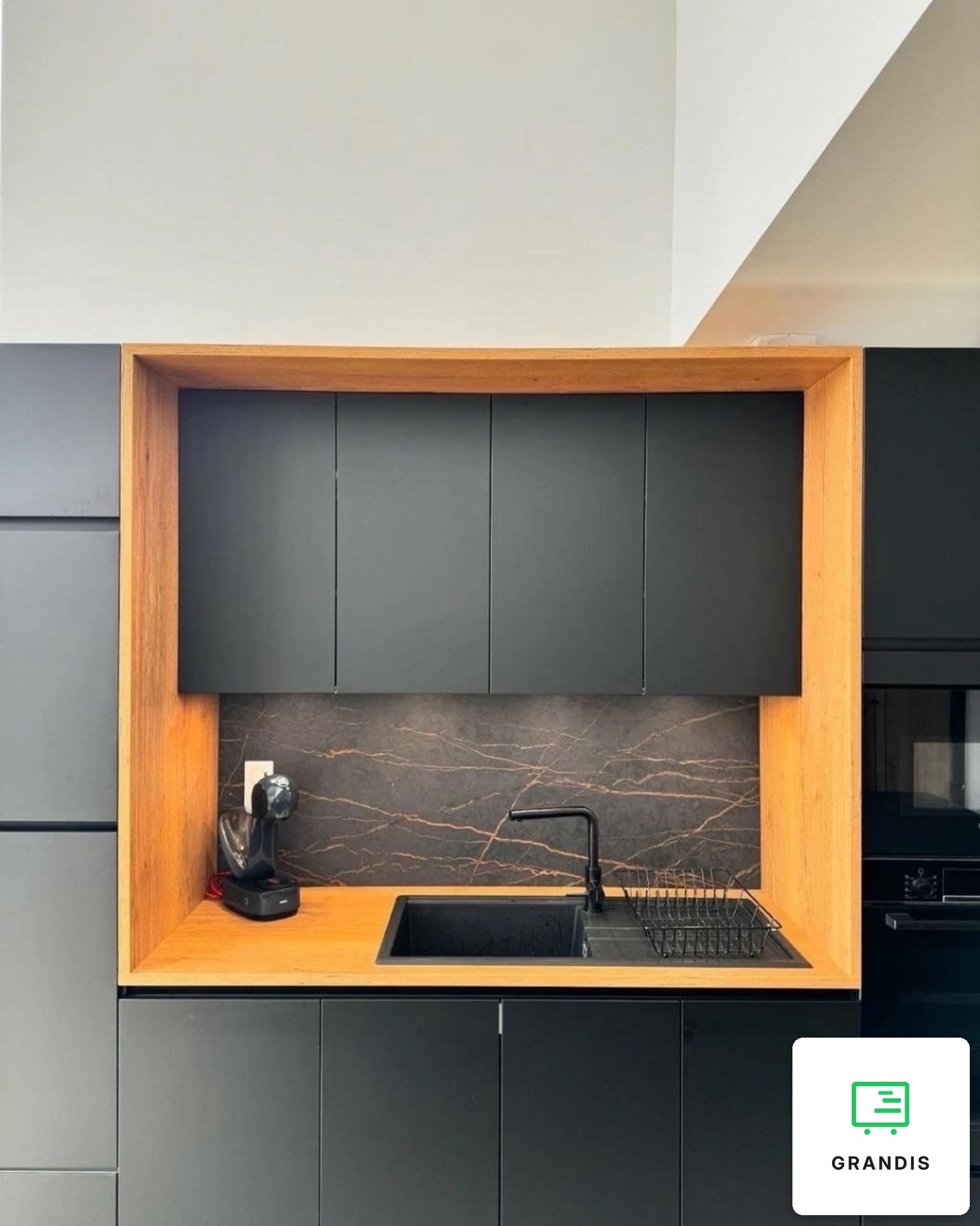 Matt Black Kitchen with Island — photo 3